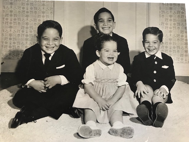 Patty with Brothers sitting laughing